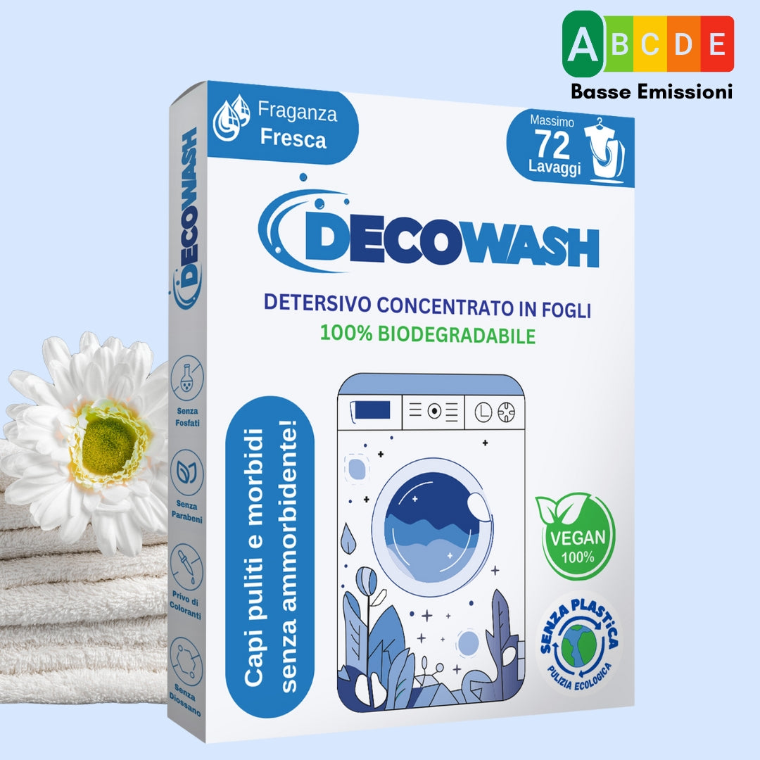 Decowash - Detersivo Ecologico a Fogli - 72 Lavaggi